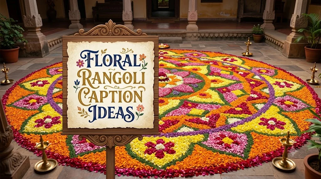 Floral Rangoli Caption Ideas