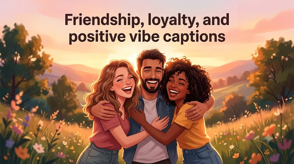 Friendship, loyalty, and positive vibe captions