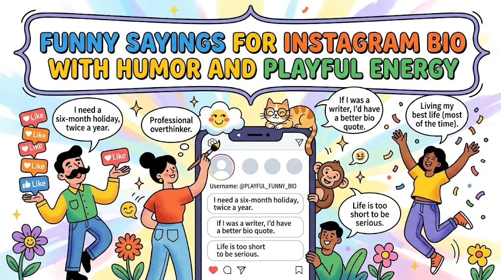 Funny sayings for instagram bio with humor and playful energy