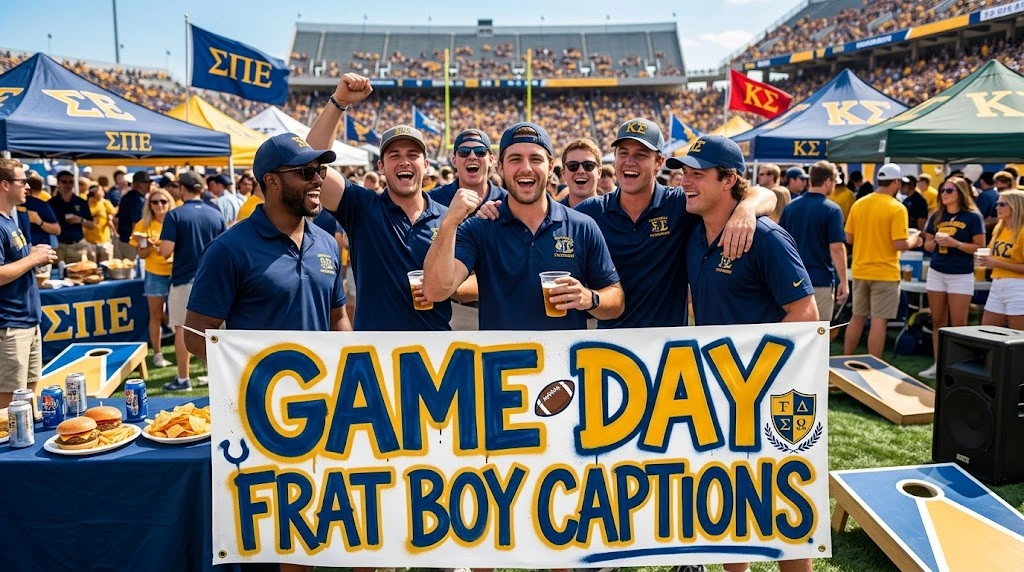 Game Day Frat Boy Captions