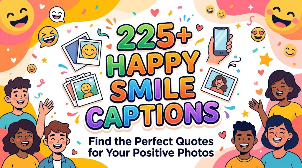 225+ happy smile captions