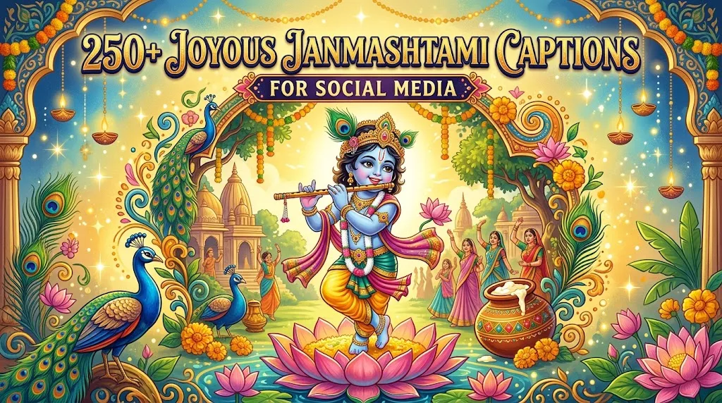 Joyous Janmashtami captions for social media.