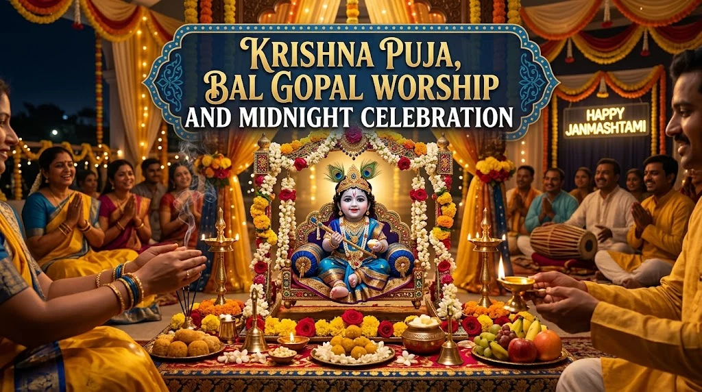Krishna Puja, Bal Gopal Worship and Midnight Celebration