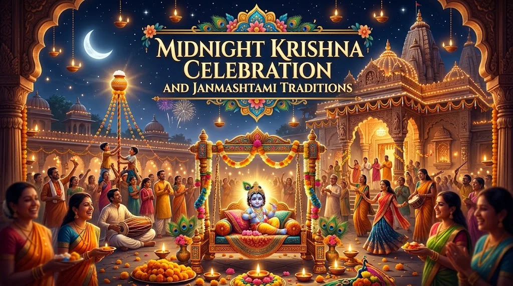 Midnight Krishna Celebration and Janmashtami Traditions