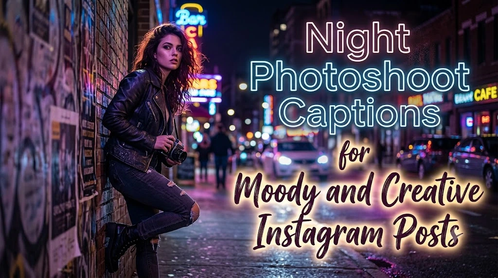 Night Photoshoot Captions for Moody and Creative Instagram Posts