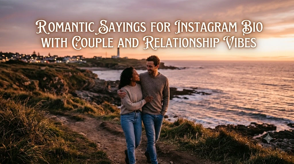 Romantic sayings for instagram bio with couple and relationship vibes