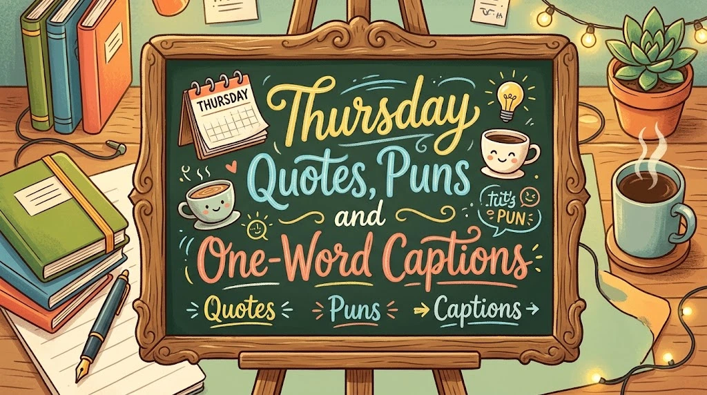 Thursday Quotes, Puns and One-Word Captions
