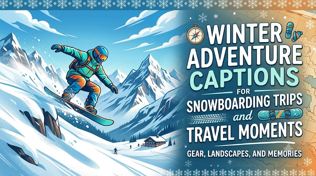 Winter Adventure Captions for Snowboarding Trips and Travel Moments