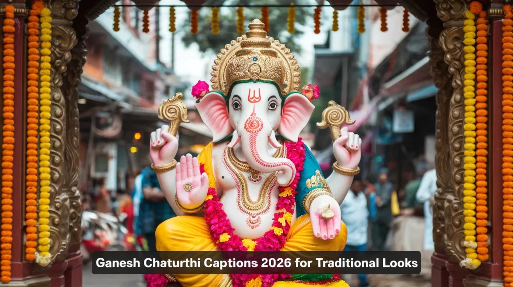 Ganesh Chaturthi Captions 2026 for Traditional Looks
